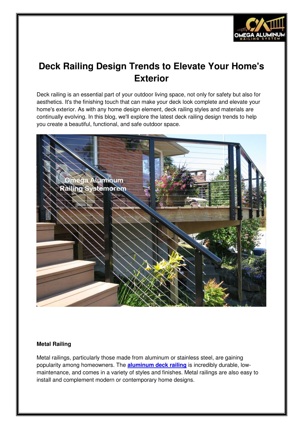 Pwd Railing Presentations PPT - Deck Railing Design Trends to Elevate Your Home's Exterior ...