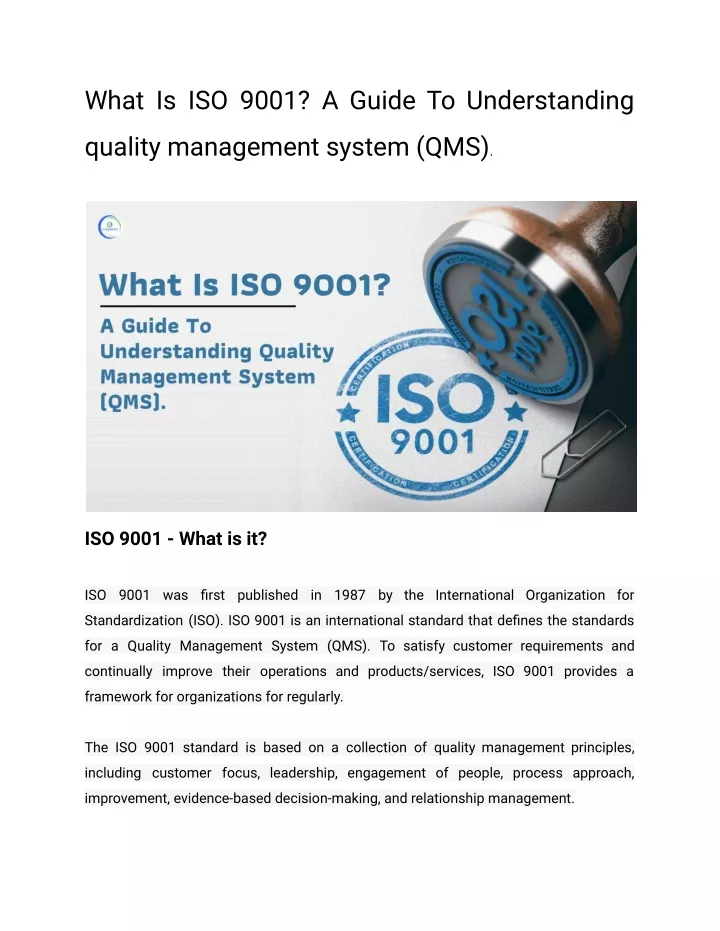 what is iso 9001 a guide to understanding