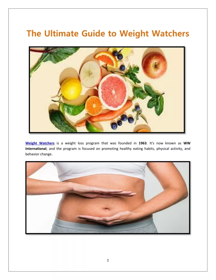 the ultimate guide to weight watchers