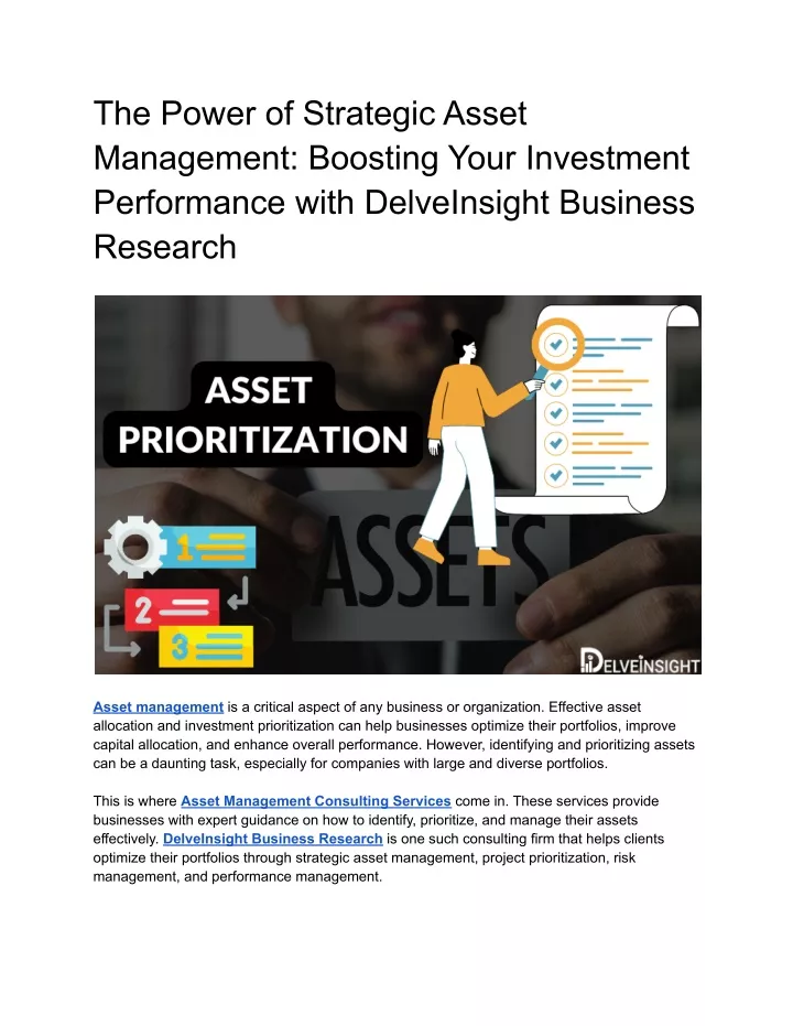 the power of strategic asset management boosting