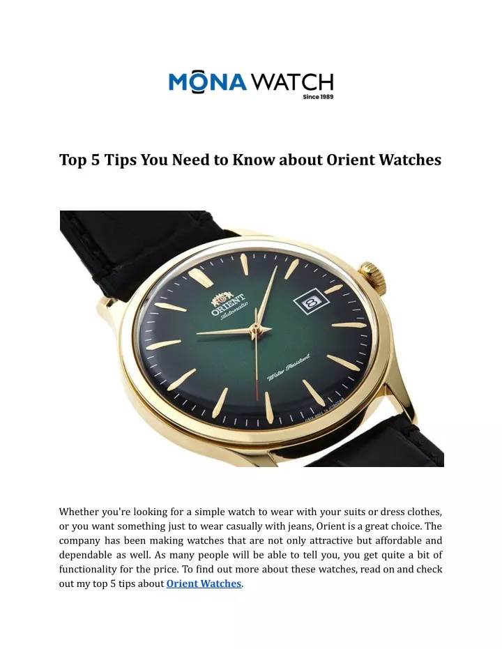 top 5 tips you need to know about orient watches