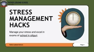 Stress Management Hacks | Father Leblond School