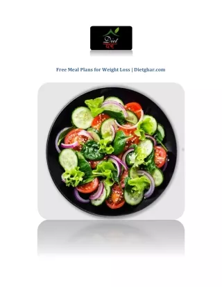 Free Meal Plans for Weight Loss | Dietghar.com