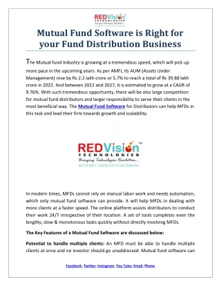 mutual fund software is right for your fund