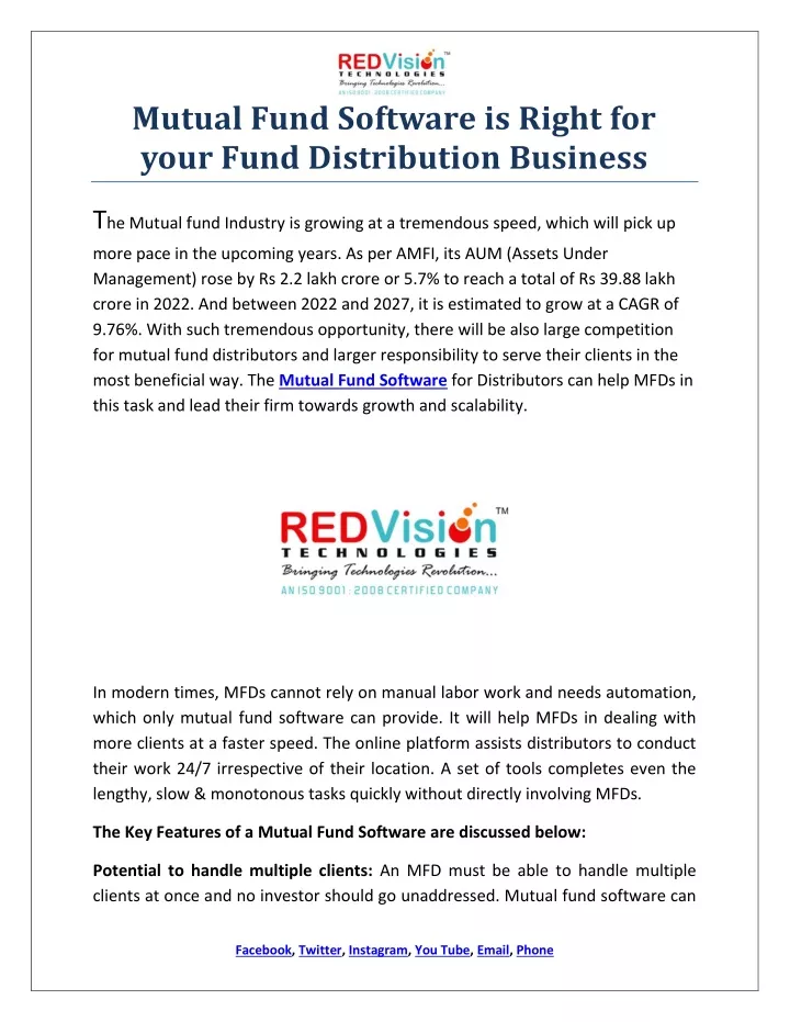 mutual fund software is right for your fund