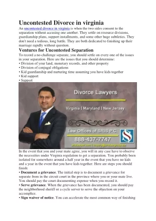 Uncontested Divorce in virgini1