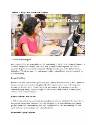 benefits of using a restaurant pos software