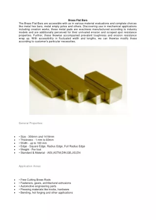 Brass Flat Bars