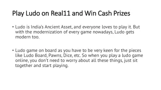 Play Ludo on Real11 and Win Cash Prizes