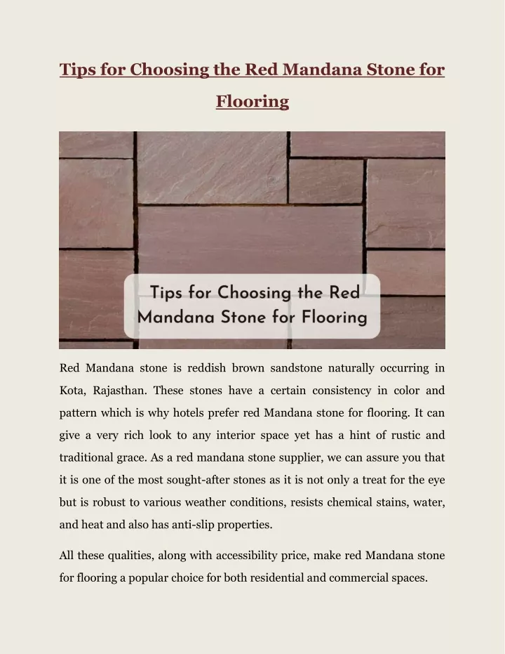 tips for choosing the red mandana stone