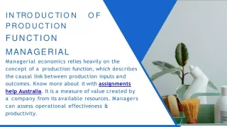 i n t r o d u c t i o n o f production function
