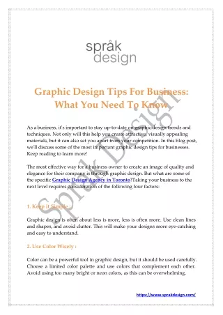 Tips from the Leading Graphic Design Agency in Toronto