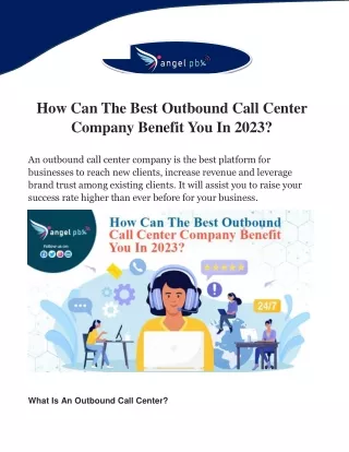 How Can The Best Outbound Call Center Company Benefit You In 2023