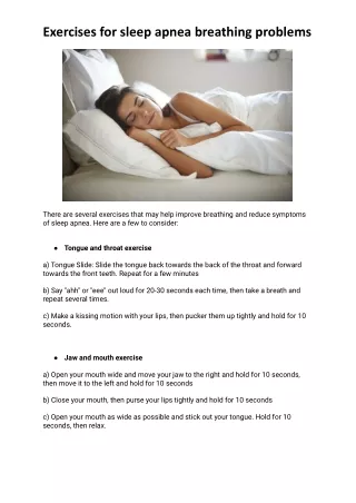 exercises for sleep apnea breathing problems