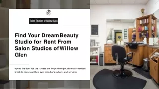 Find Your Dream Beauty Studio for Rent From Salon Studios of Willow Glen