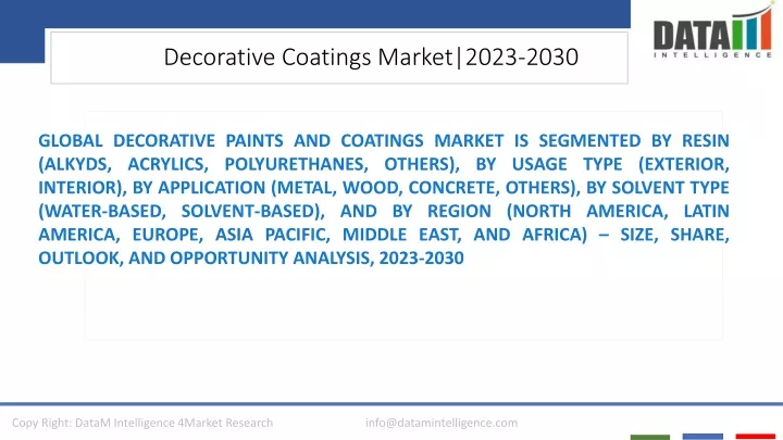 decorative coatings market 2023 2030