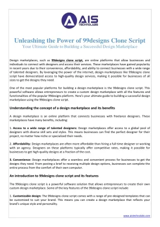 unleashing the power of 99designs clone script