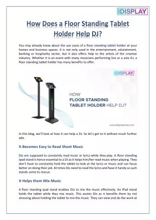 How is Floor Standing Tablet Holder useful in DJ?