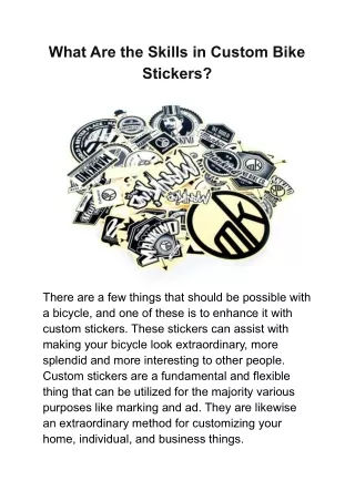 what are the skills in custom bike stickers
