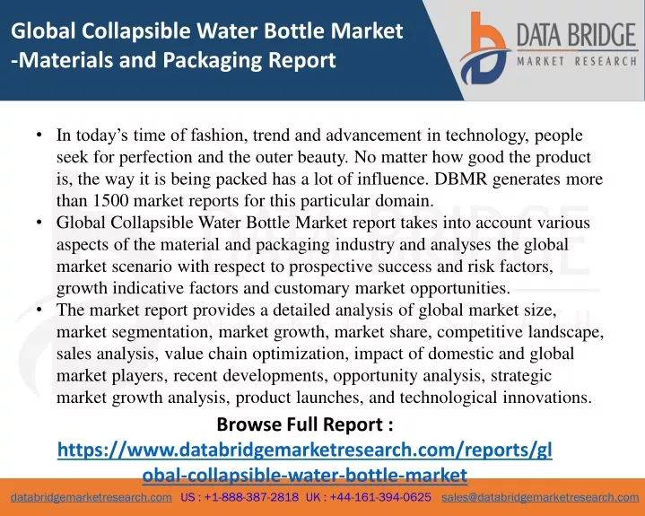 global collapsible water bottle market materials