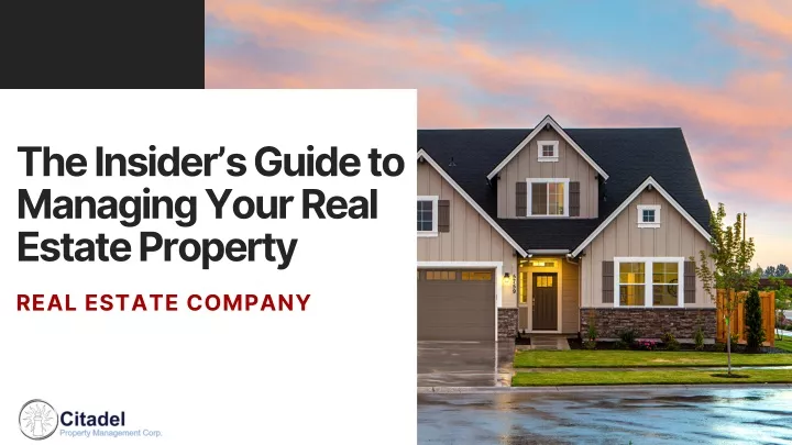 the insider s guide to managing your real estate