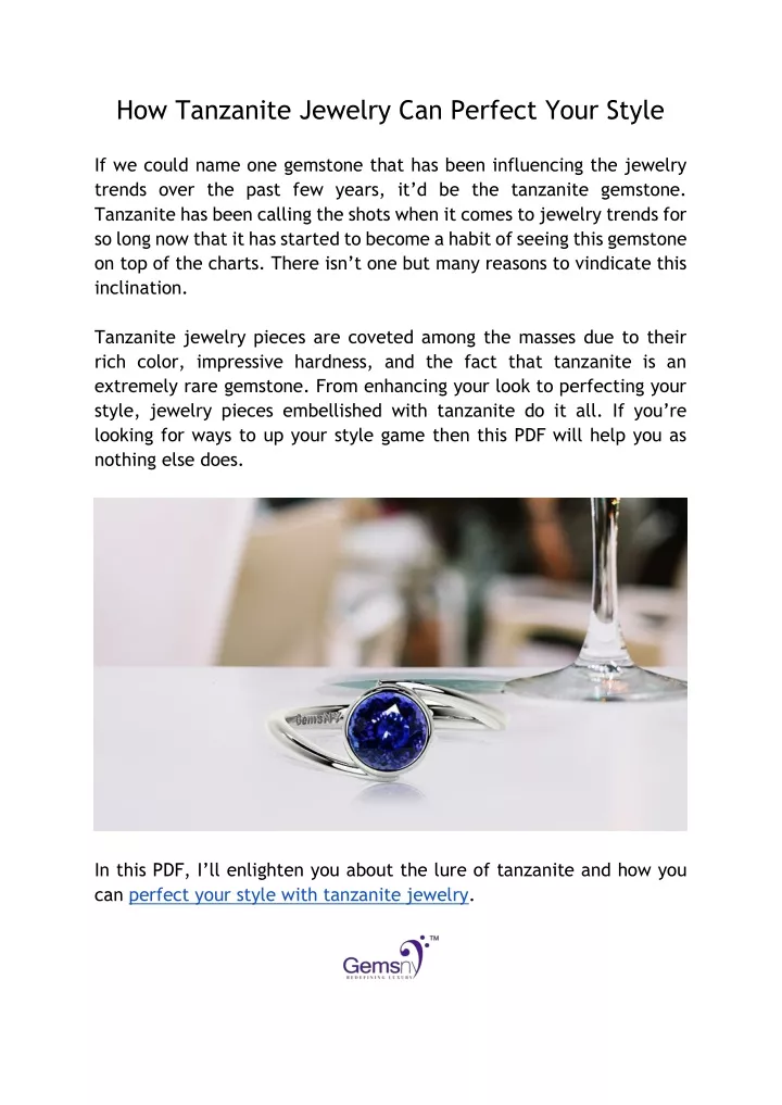 how tanzanite jewelry can perfect your style