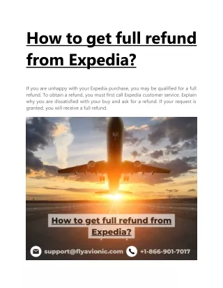 How to get full refund from Expedia