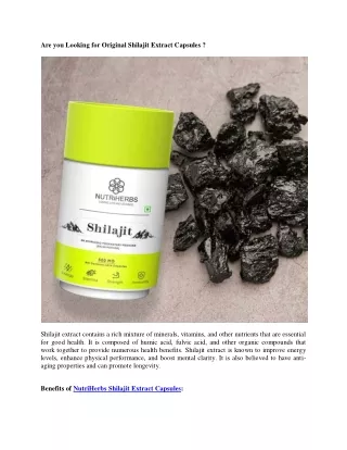 are you looking for original shilajit extract