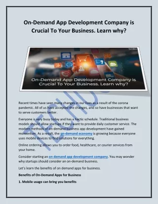 on demand app development company is crucial