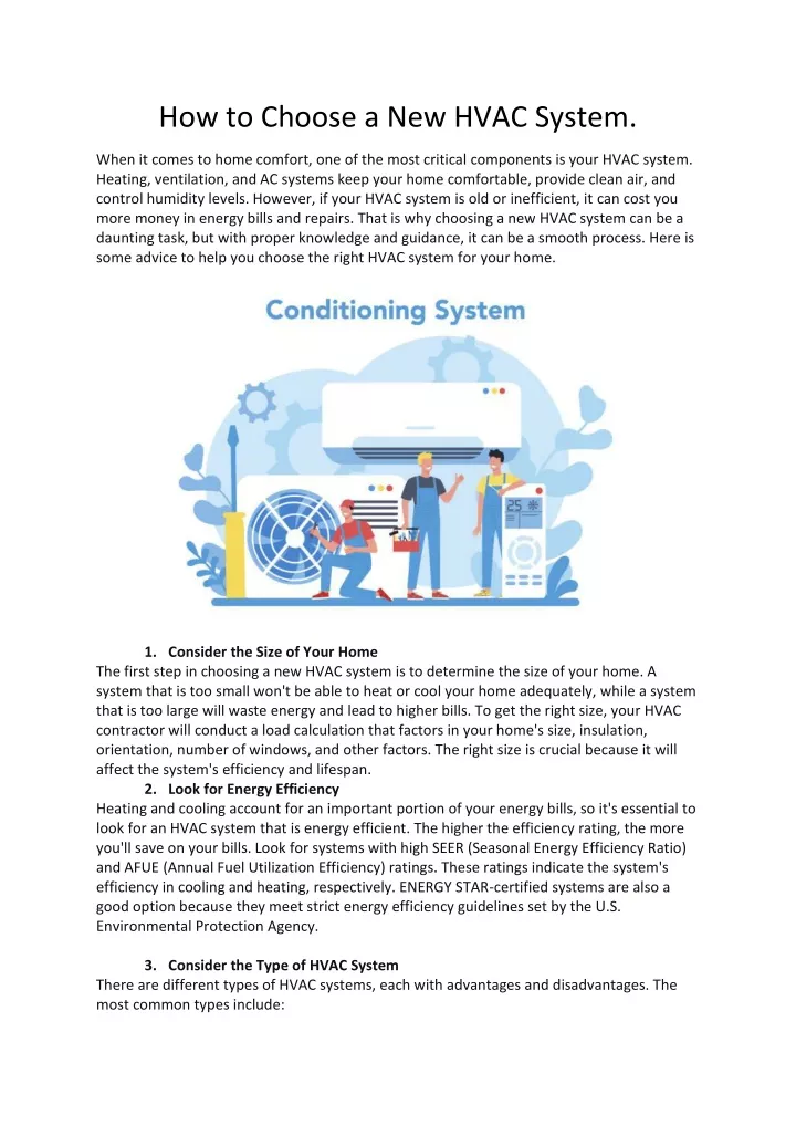 how to choose a new hvac system