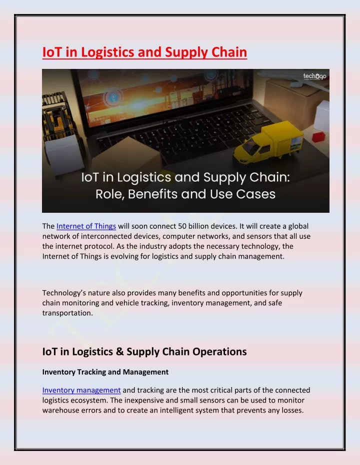 iot in logistics and supply chain