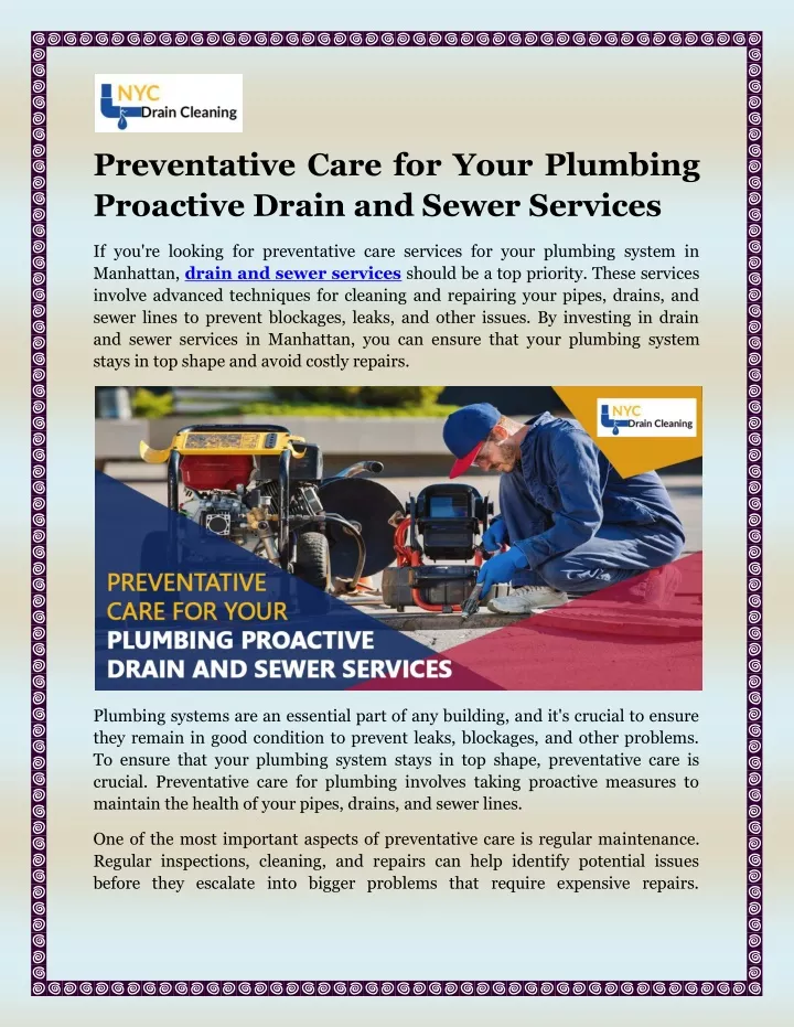 preventative care for your plumbing proactive