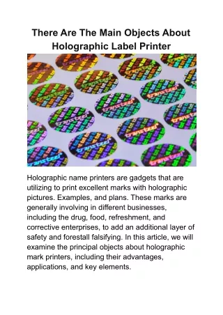there are the main objects about holographic