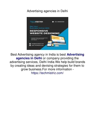 Advertising agencies in Delhi