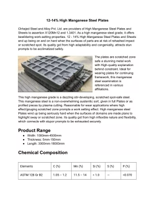 12-14% High Manganese Plates Suppliers in India