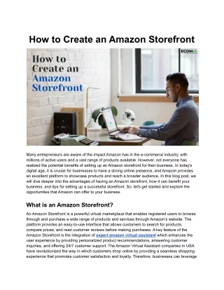 how to create an amazon storefront