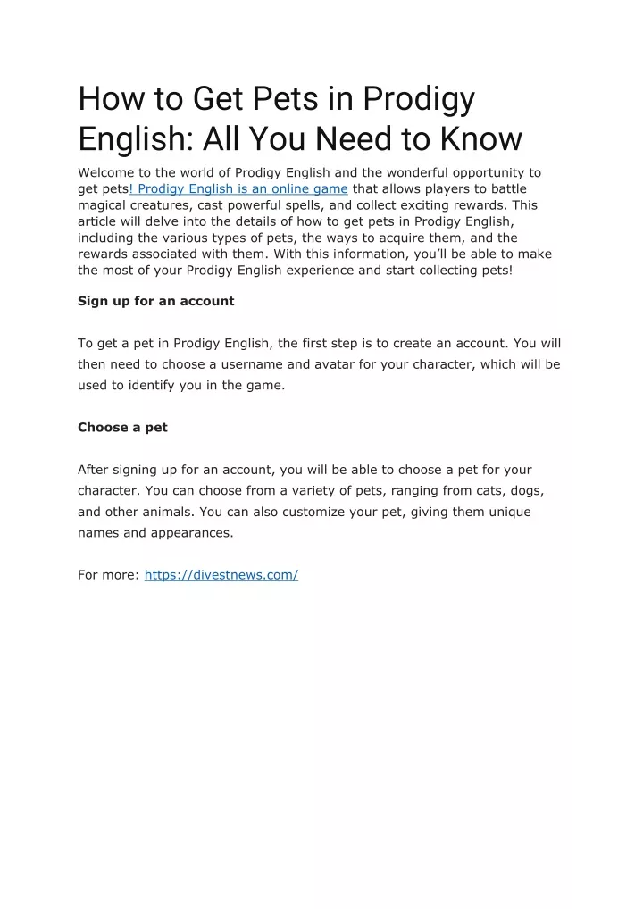 Ppt how to get pets in prodigy english all you need to know