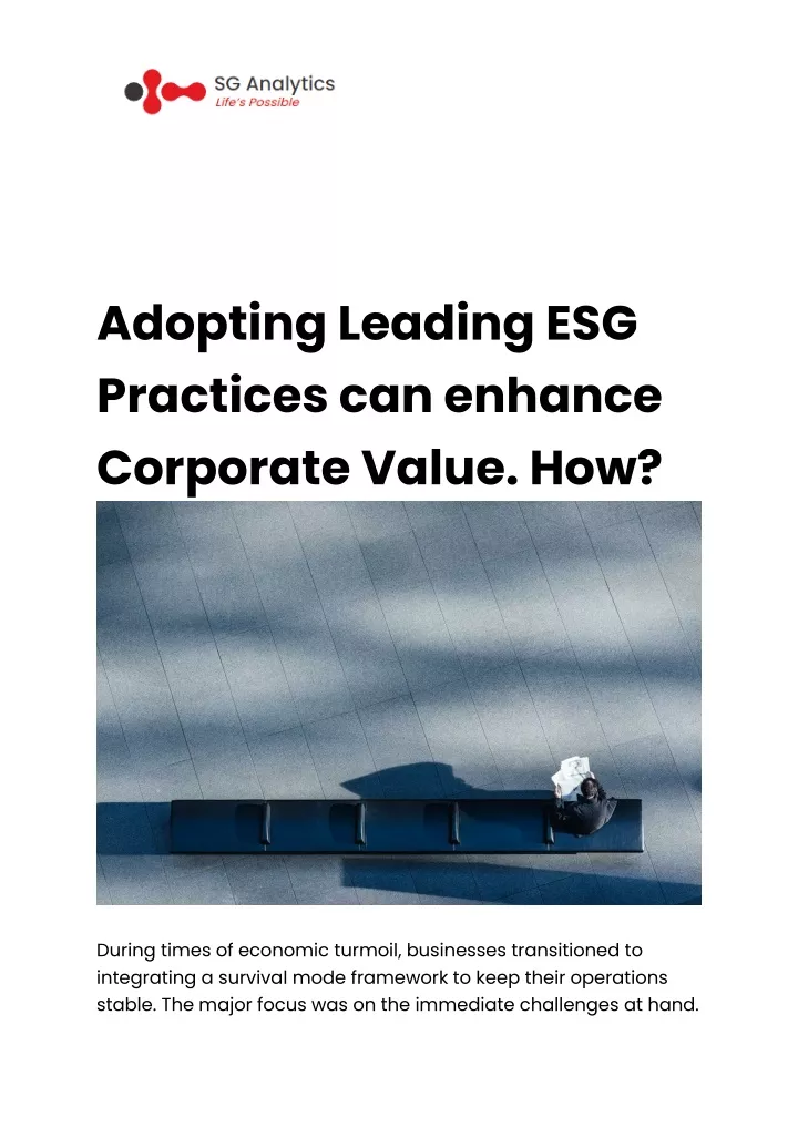 adopting leading esg practices can enhance