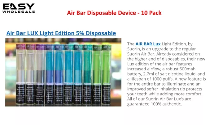 air bar disposable device 10 pack