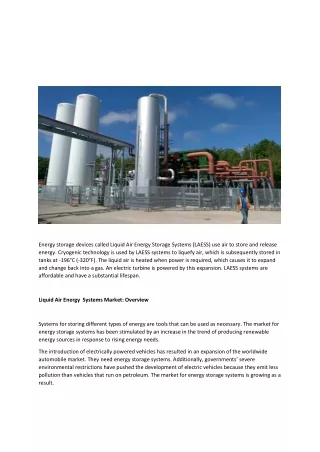 Liquid Air Energy Storage Systems Market