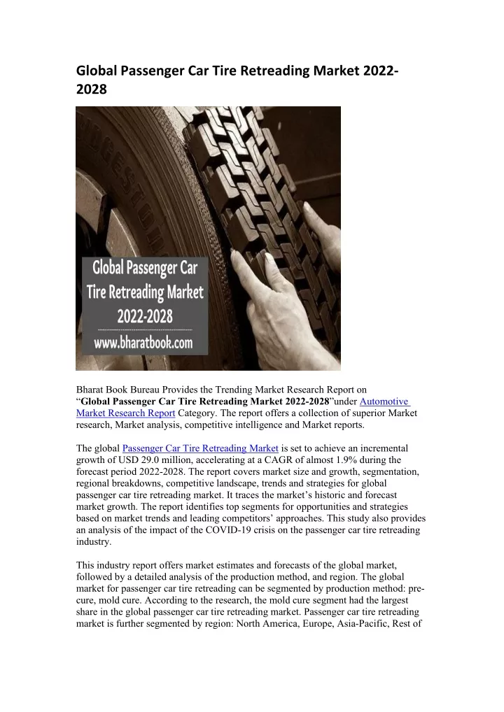 global passenger car tire retreading market 2022