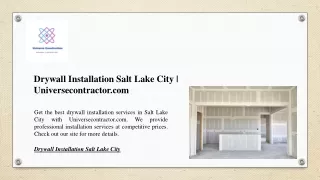 Drywall Installation Salt Lake City | Universecontractor.com