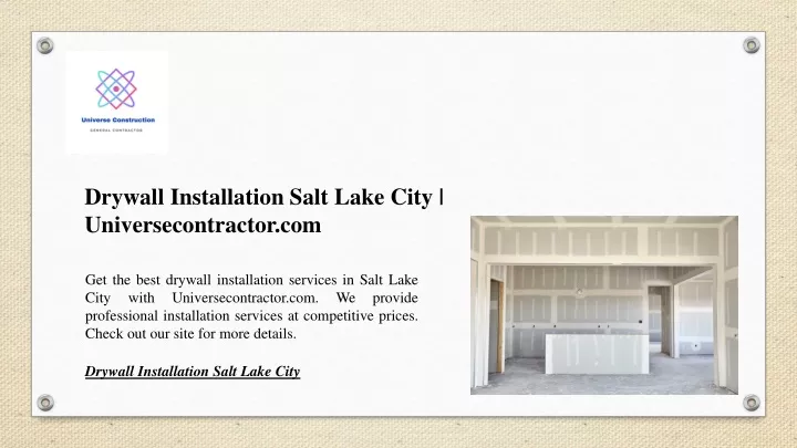 drywall installation salt lake city