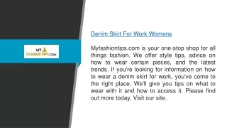 Denim Skirt For Work Womens  Myfashiontips.com