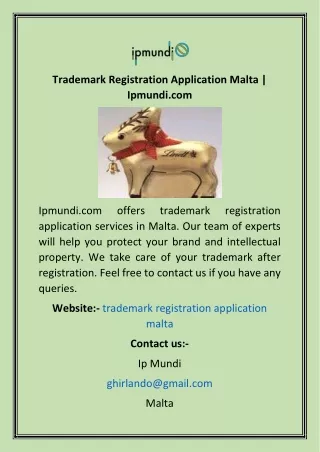 Trademark Registration Application Malta  Ipmundi