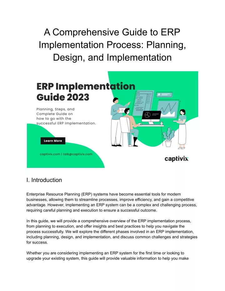 a comprehensive guide to erp implementation