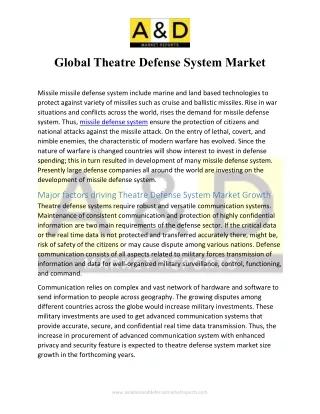 Global Theatre Defense System Market