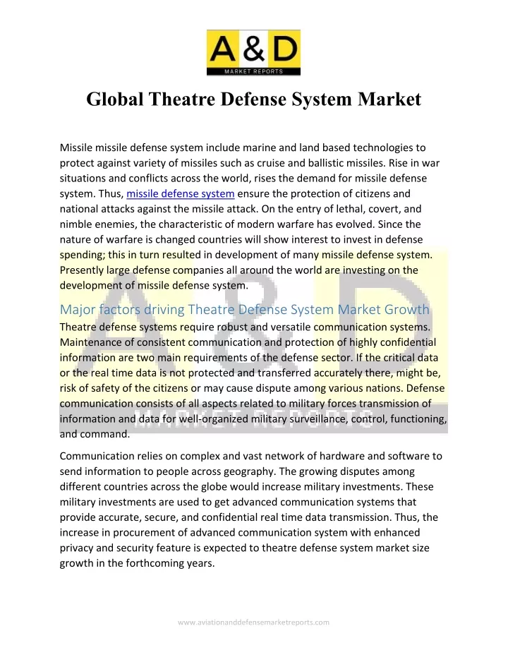 global theatre defense system market