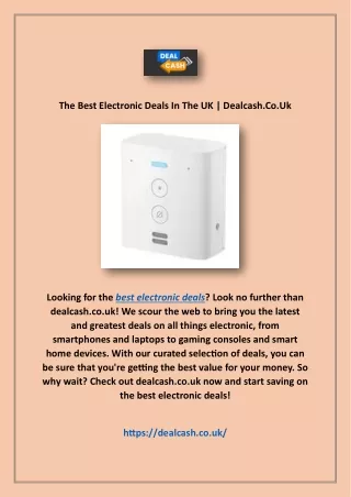 The Best Electronic Deals In The UK | Dealcash.Co.Uk