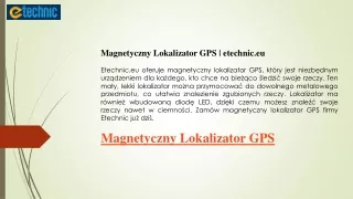Magnetyczny Lokalizator GPS  etechnic.eu